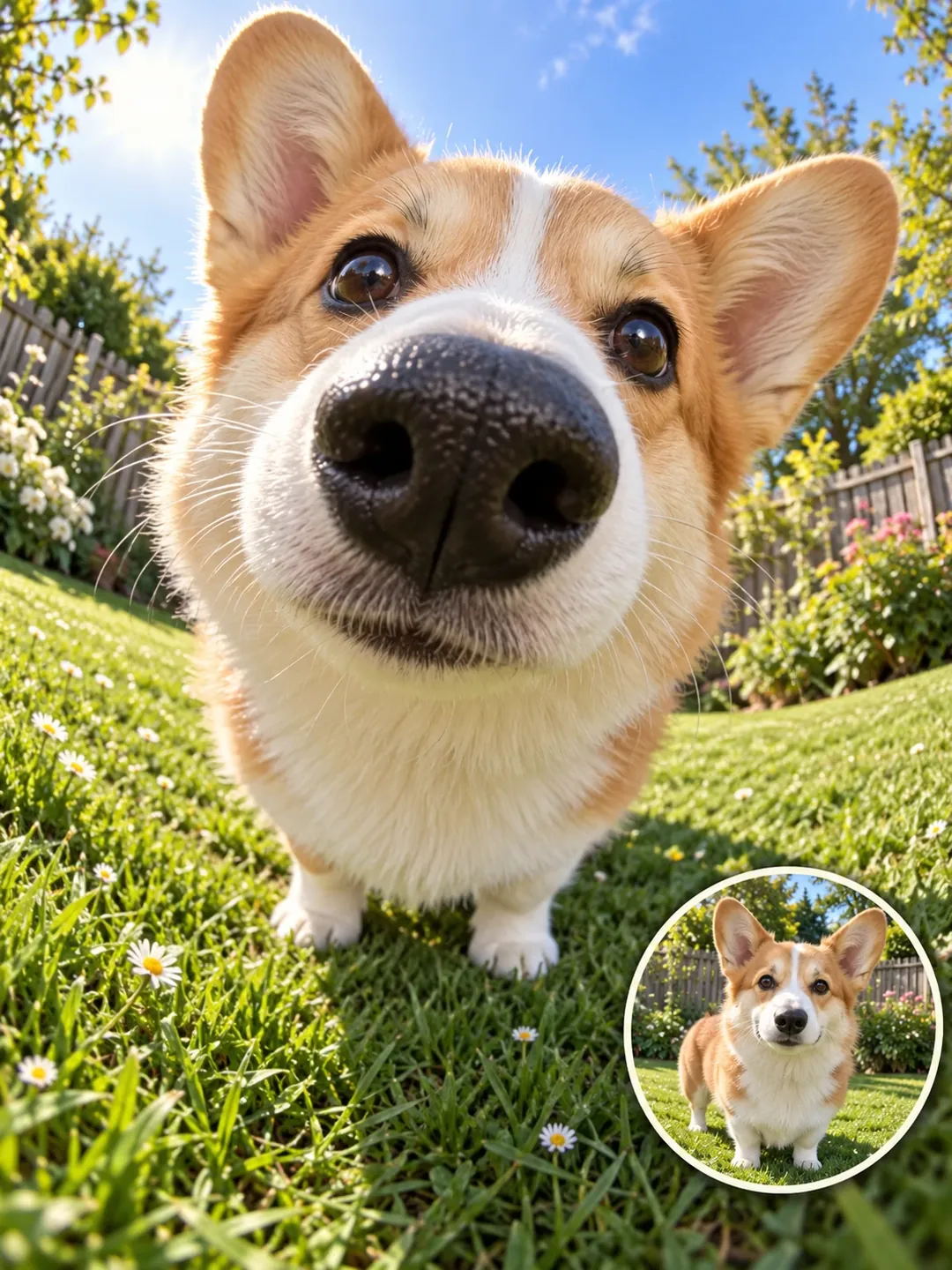 Pet Fisheye Close-Up – AI image prompt example