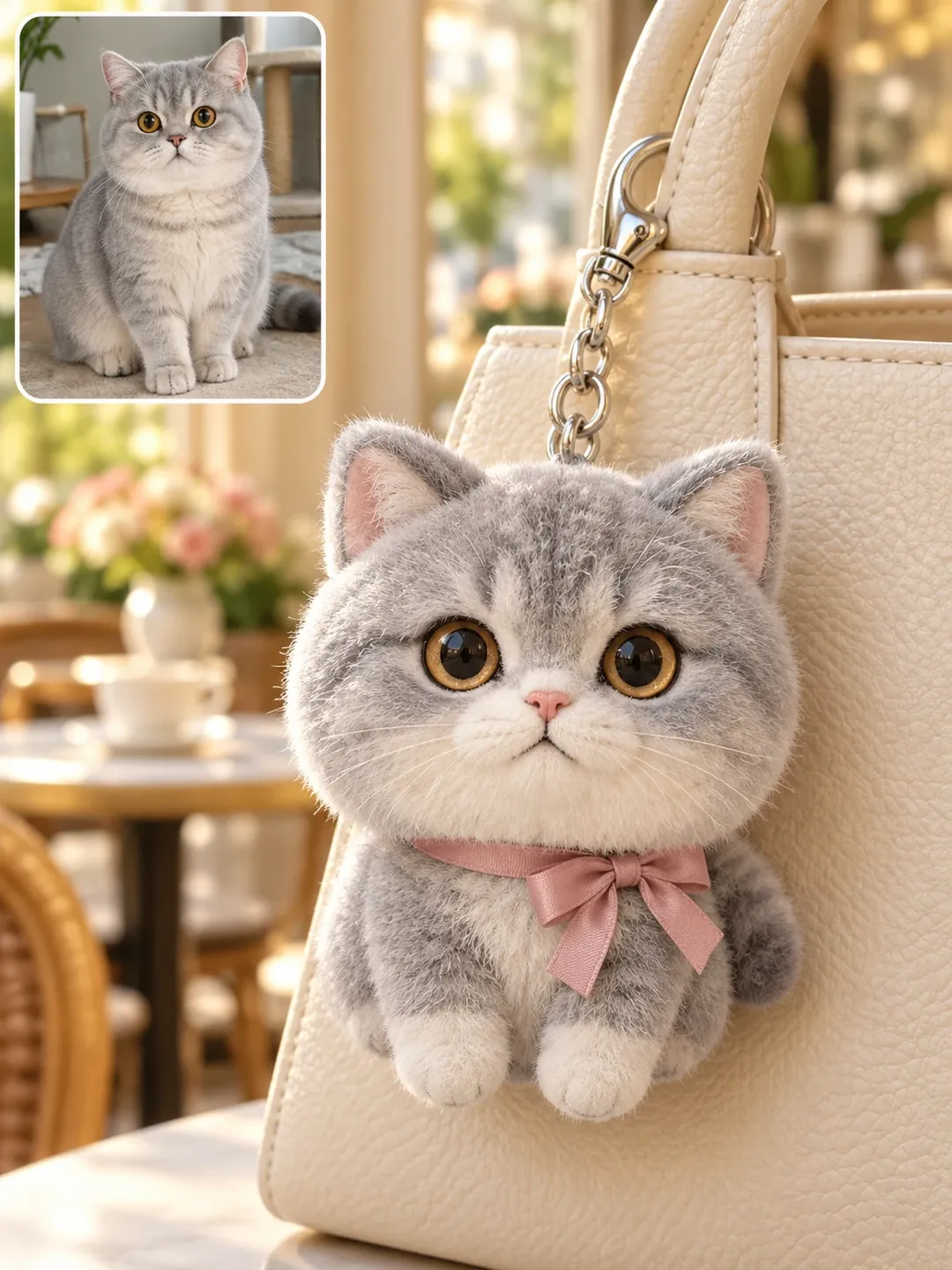 Pet Plush Bag Charm – AI image prompt example