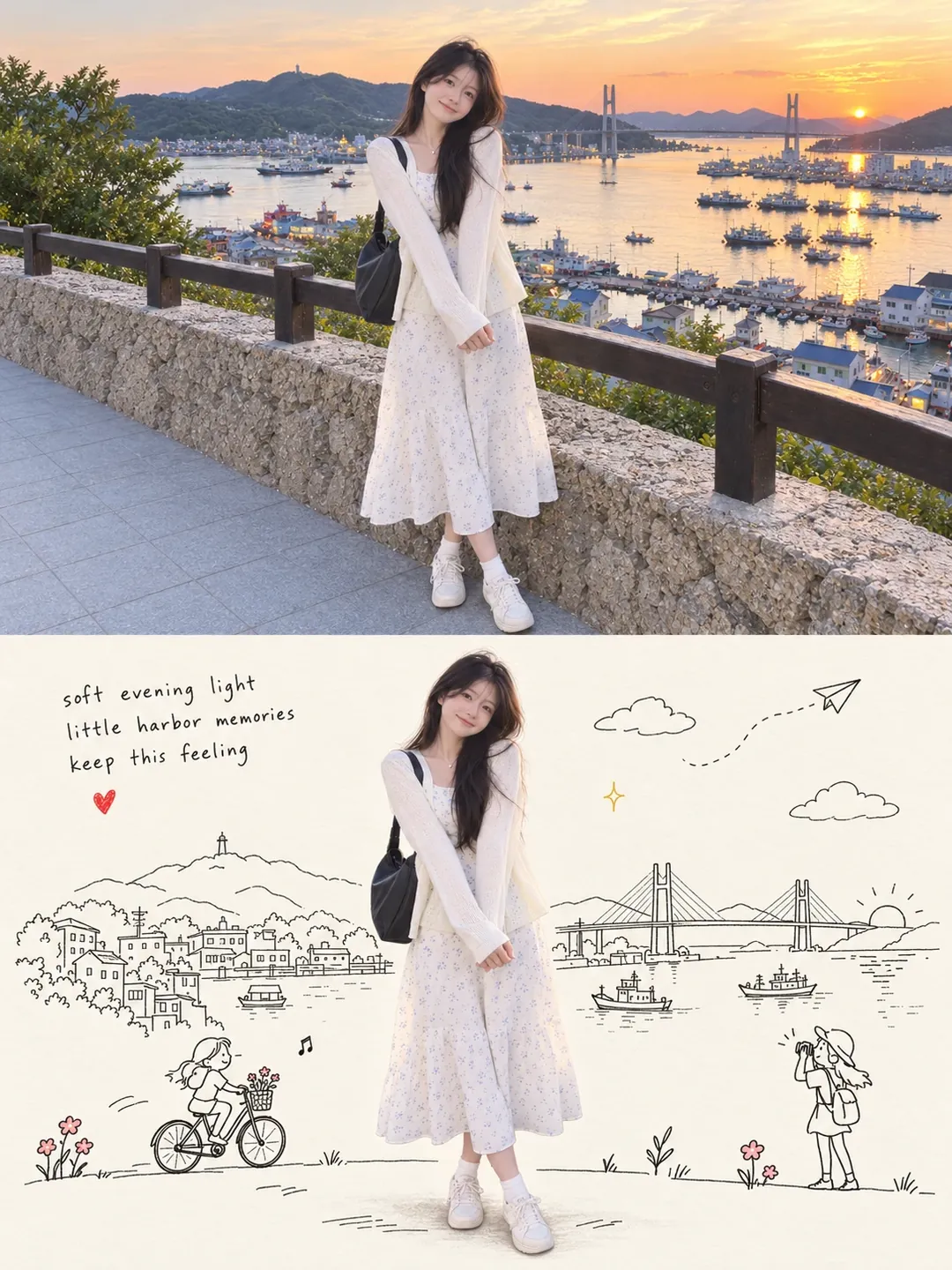 Photo Doodle Before and After – AI image prompt example